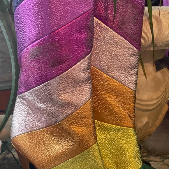 Kurt Geiger London Kensington Rainbow Stripe Leather Boot. NWOT. (Color rub). - Picture 11 of 15